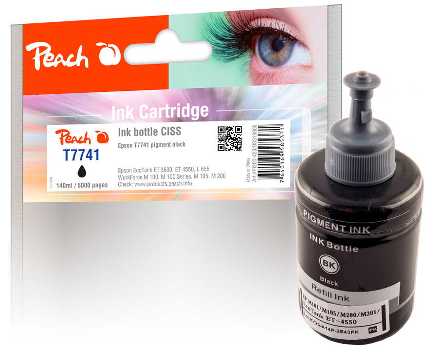 Peach 319805 inktcartridge 1 stuk(s) Compatibel Normaal rendement Zwart