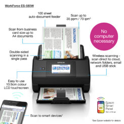 Epson WorkForce ES-580W, A4 automatische duplexscanner met Wi-Fi en gebruiksvriendelijk touchscreen - Afbeelding 20