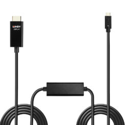 Lindy 43315 video kabel adapter 5 m USB Type-C HDMI Type A (Standaard) Zwart - Afbeelding 3
