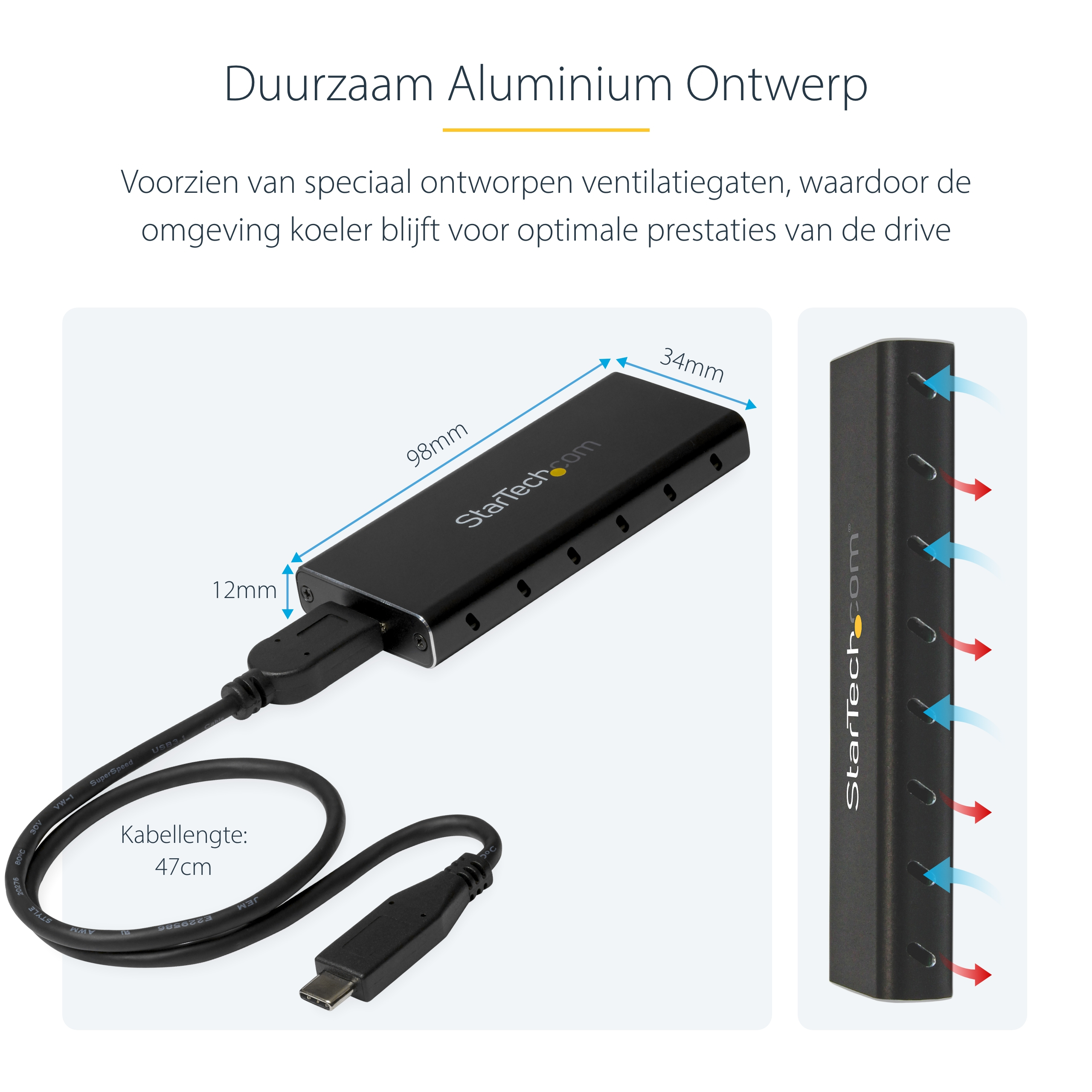 StarTech.com M.2 naar SATA SSD behuizing USB 3.1 (10Gbps) met USB-C kabel externe behuizing - Afbeelding 11