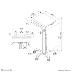 Neomounts MED-M050 Medisch mobiel werkstation 10-18" - gasveer - Afbeelding 6