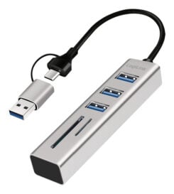 LogiLink UA0445 interface hub USB 3.2 Gen 1 (3.1 Gen 1) Type-A + Type-C 5000 Mbit/s Grijs