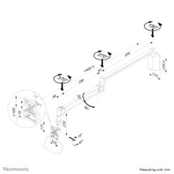 Neomounts FPMA-HAW100HC Medische monitorarm wand 10-32" - h 0-170 cm - gasveer - Afbeelding 12