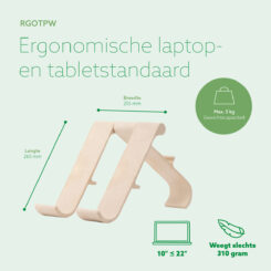 R-Go Tools Laptop- en tabletstandaard R-Go Treepod, ergonomisch en modulair, verstelbaar, biobased - Afbeelding 16