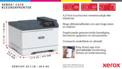 Xerox C410 A4 40 ppm dubbelzijdige printer PS3 PCL5e/6 2 laden 251 vel - Afbeelding 6