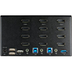 StarTech.com 2 Port Quad Monitor DisplayPort KVM Switch - 4K 60Hz UHD HDR - Desktop 4K DP 1.2 KVM met 2 Port USB 3.0 Hub (5Gbps) & 4x USB 2.0 HID Ports, Audio - Hotkey Switching - TAA - Afbeelding 5