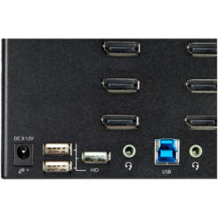 StarTech.com 2 Port Quad Monitor DisplayPort KVM Switch - 4K 60Hz UHD HDR - Desktop 4K DP 1.2 KVM met 2 Port USB 3.0 Hub (5Gbps) & 4x USB 2.0 HID Ports, Audio - Hotkey Switching - TAA - Afbeelding 8