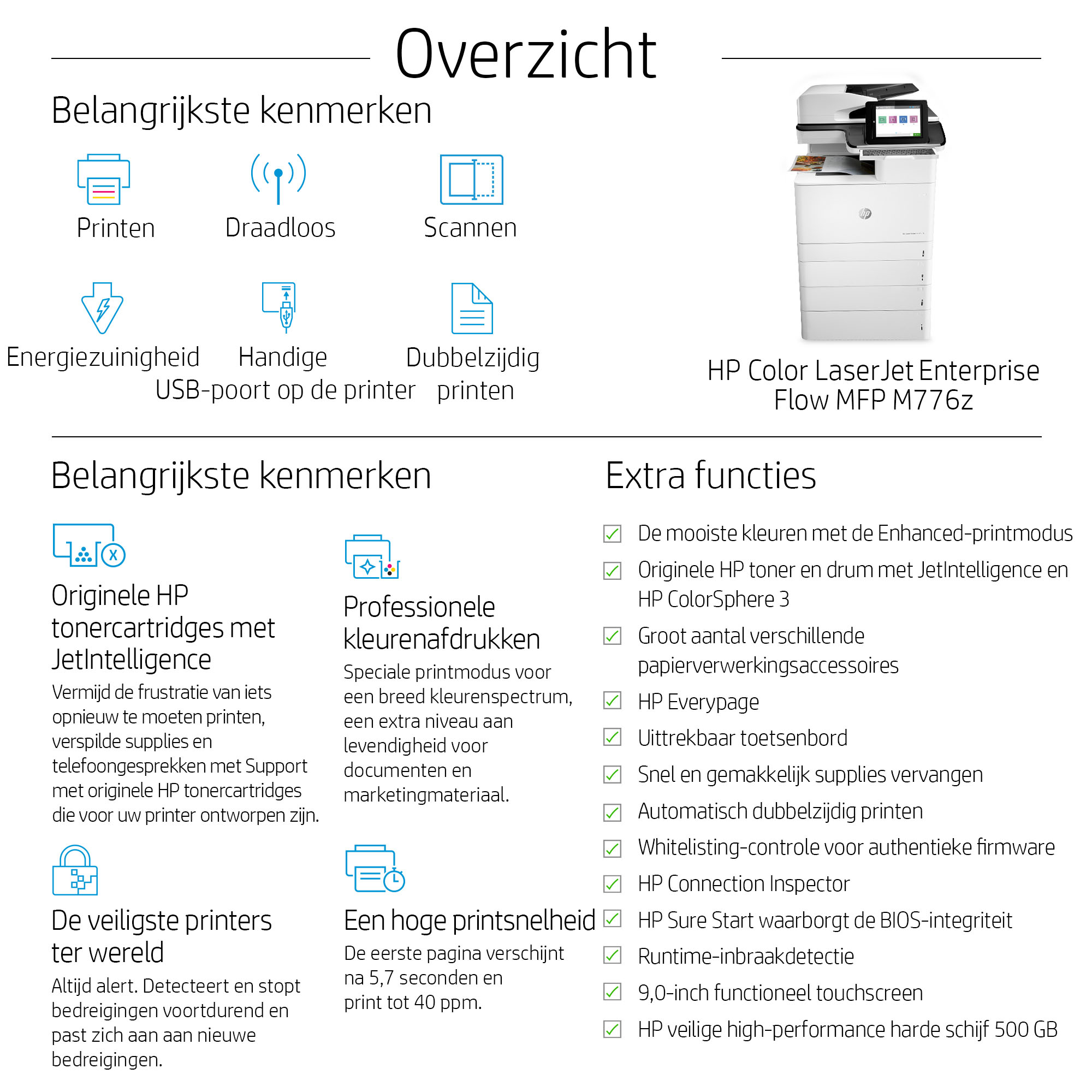 HP Color LaserJet Enterprise Flow MFP M776z - Afbeelding 11