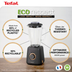 Tefal Eco Respect Intention BL46EN Blender - 2 snelheden - 800 W - 1,25 L - Afbeelding 8