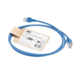ACT Blauwe 0,5 meter LSZH S/FTP CAT6A slimline patchkabel snagless met RJ45 connectoren - Afbeelding 3