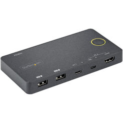 StarTech.com 2 Port Hybride USB-A + HDMI & USB-C KVM Switch - Enkele 4K 60Hz HDMI 2.0 Monitor - Compacte Desktop en/of Laptop HDMI KVM Switch - USB Bus Powered - Thunderbolt 3 Compatibel - Afbeelding 6