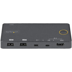 StarTech.com 2 Port Hybride USB-A + HDMI & USB-C KVM Switch - Enkele 4K 60Hz HDMI 2.0 Monitor - Compacte Desktop en/of Laptop HDMI KVM Switch - USB Bus Powered - Thunderbolt 3 Compatibel - Afbeelding 3