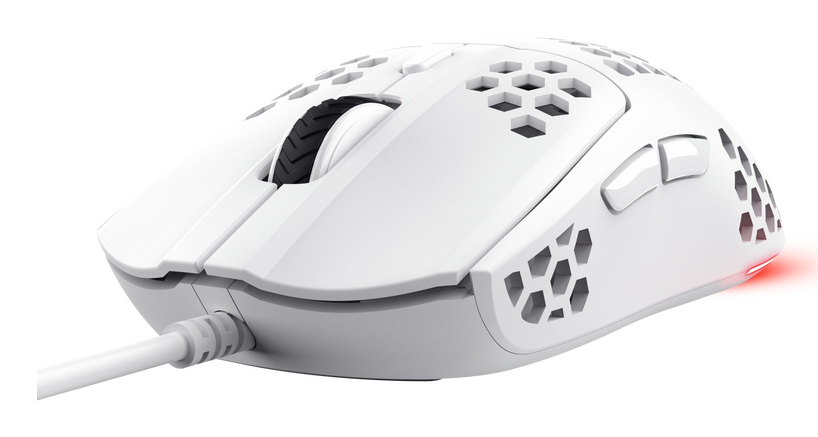 Trust GXT 928W Helox Gaming Muis - Ultralichte gamingmuis – 6 programmeerbare knoppen – 6400 DPI – Wit