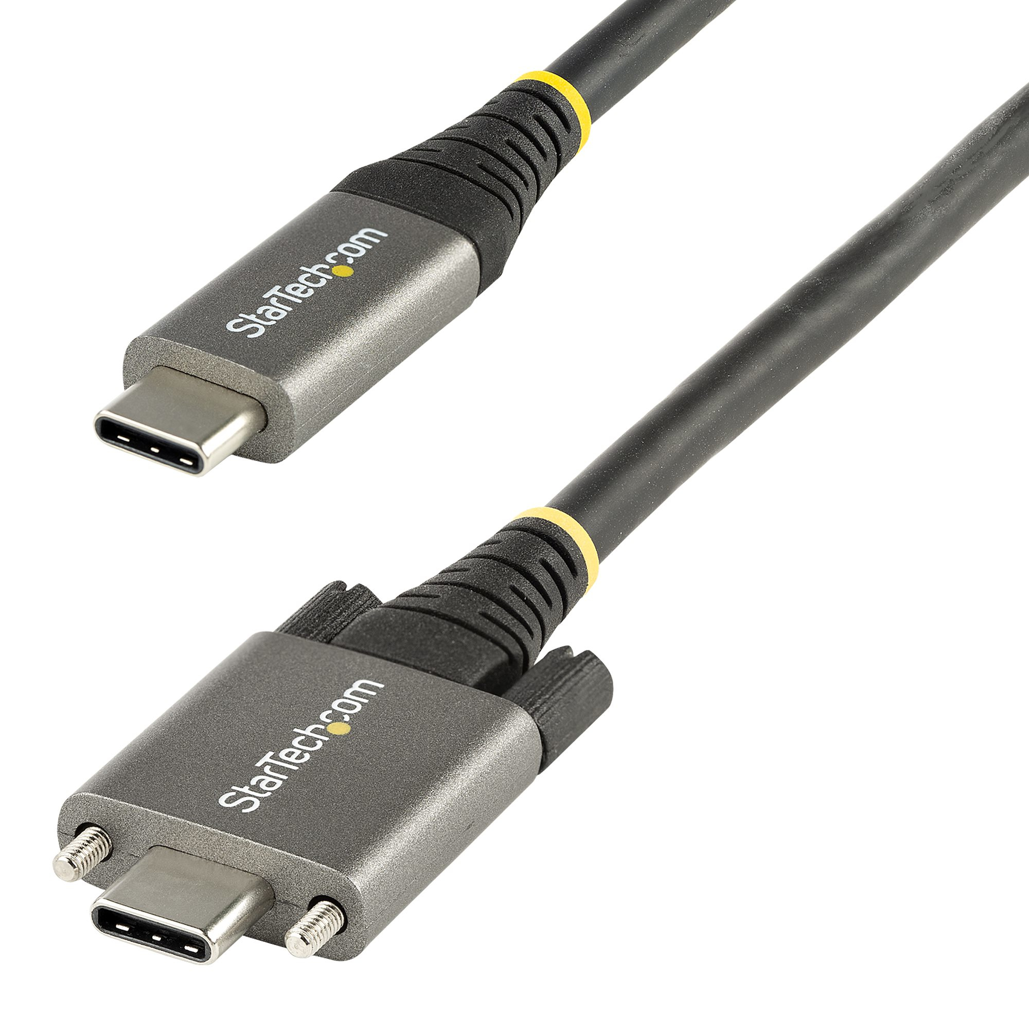StarTech.com 1m USB-C Kabel, Vergrendelbaar met Zijschroef, USB 10Gbps, 100W (5A) Power Delivery, 8K 60Hz / 4K 144Hz DP Alt Mode, USB-IF Gecertificeerd - Thunderbolt Compatibel