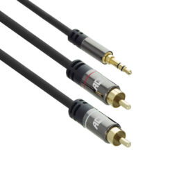 ACT 5 meter High Quality audio aansluitkabel 1x 3,5mm stereo jack male - 2x tulp male - Afbeelding 2