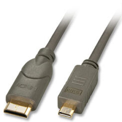 Lindy 0.5m HDMI HDMI kabel 0,5 m HDMI Type C (Mini) HDMI Type D (Micro) Zwart - Afbeelding 2