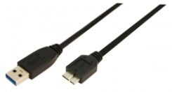 LogiLink CU0027 USB-kabel USB 3.2 Gen 1 (3.1 Gen 1) 3 m USB A Micro-USB B 5 Gbit/s Zwart