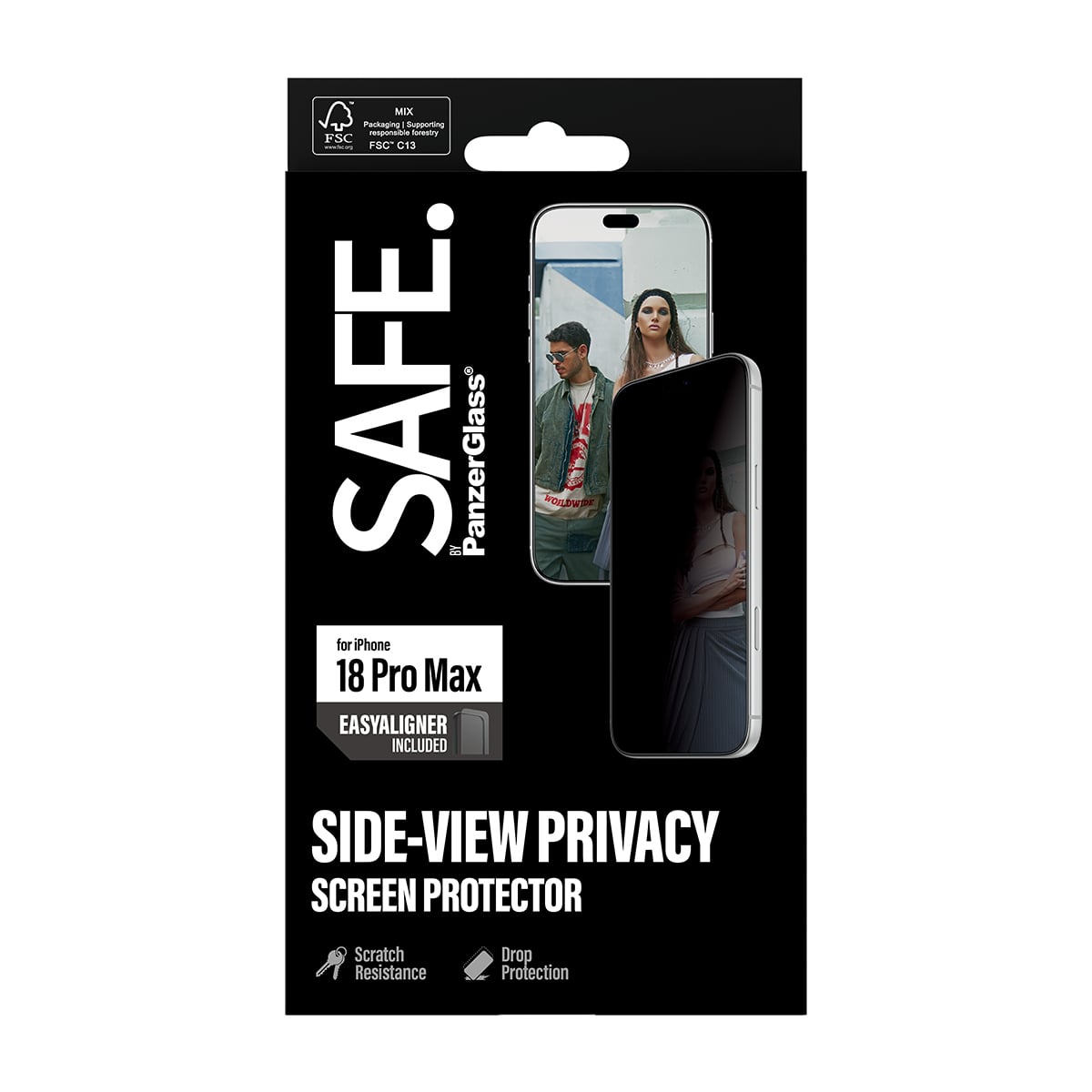 PanzerGlass SAFE. by ® Privacy Screen Protector iPhone 2026 Pro Max | Ultra-Wide Fit m. EasyAligner Doorzichtige schermbeschermer 1 stuk(s) - Afbeelding 4