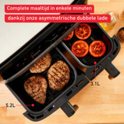 Tefal Dual Easy Fry & Grill Easy Fry & Grill Dual EY905D air fryer met dubbele lades - 8 programma's - 5,2 L + 3,1 L - Afbeelding 5