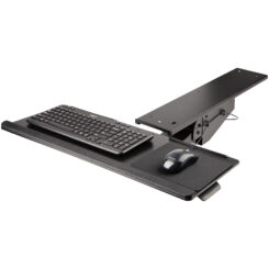 StarTech.com Uitschuifbare Bureau Toetsenbordlade, Full Motion Keyboard en Mouse Tray met Verstelbare Hoogte, 25 x 65cm Plateau, Ergonomisch Bureaublad voor Toetsenbord met Muismat en Polssteun - Afbeelding 4