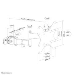 Neomounts FL40-450BL12 TV-paalsteun 23-42" - diam. 28-50 mm - full motion - Afbeelding 14