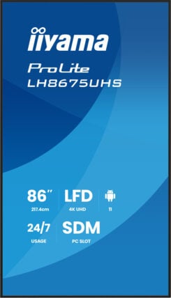 iiyama LH8675UHS-B2AG beeldkrant Digitale signage flatscreen 2,17 m (85.6") LCD Wifi 500 cd/m² 4K Ultra HD Zwart Type processor Android 11 24/7 - Afbeelding 6