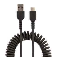 StarTech.com 1m USB-A naar USB-C Laadkabel, Robuuste Fast Charge & Sync Spiraalkabel, 3A, USB 2.0, TPE Mantel en Aramidevezels - Zwarte USB Oplaadkabel - Afbeelding 5