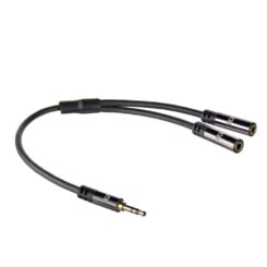 ACT 0,15 meter High Quality audio splitterkabel 3,5 mm stereo jack male - 2x female - Afbeelding 3