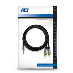 ACT 5 meter High Quality audio aansluitkabel 1x 3,5mm stereo jack male - 2x tulp male - Afbeelding 4