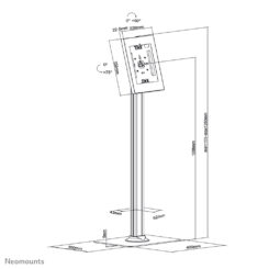 Neomounts FL15-650WH1 Tablet vloerstandaard 9.7-11" - vergrendelbaar - Afbeelding 12