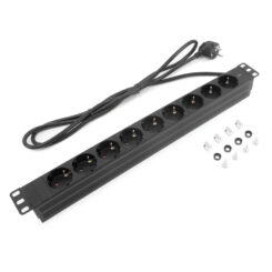 ACT Stekkerdoos PDU 19" CEE7/7 9-voudig type F, 3m H05VV-F 3G1.5 - Afbeelding 3