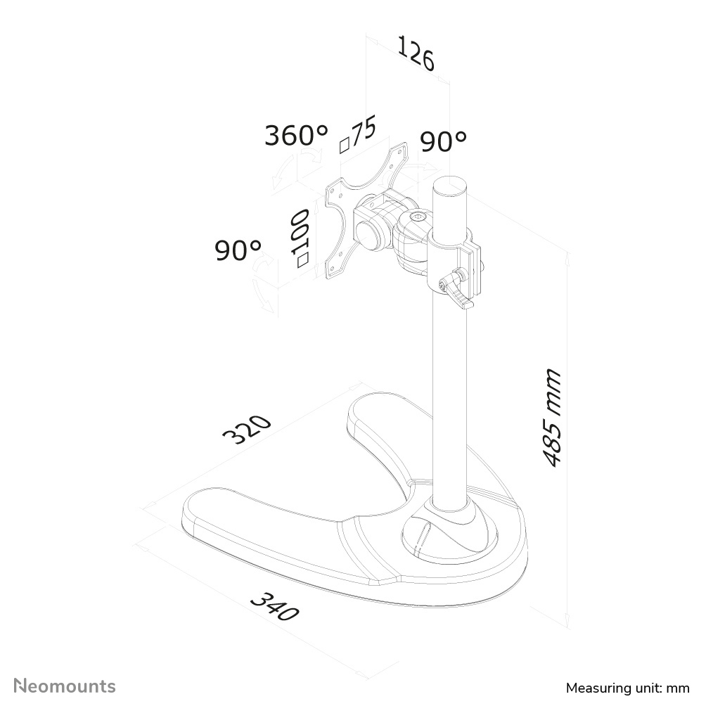 Neomounts FPMA-D700 Monitorstandaard 10-30" - Afbeelding 7