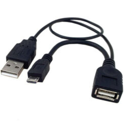 Techly 0.3m USB 2.0 A M/F - Micro USB 2.0 M USB-kabel 0,3 m USB A USB A/Micro-USB B Zwart - Afbeelding 2
