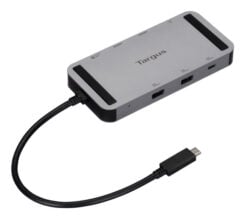 Targus DOCK429GL laptop dock & poortreplicator Bedraad USB4 Zilver