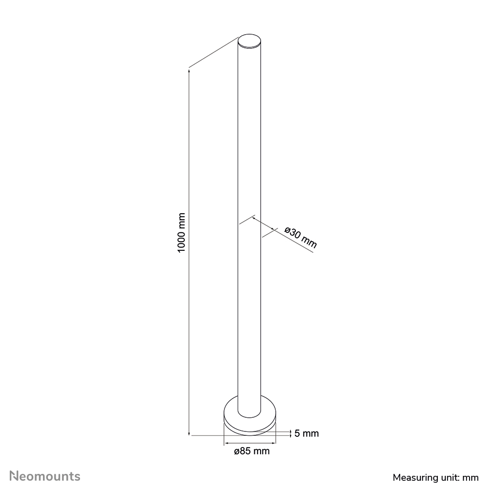 Neomounts FPMA-D9POLE Verlengbuis monitorarm - h 100 cm - Afbeelding 3