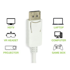 Techly 0.15m DisplayPort 1.2 - HDMI M/F 0,15 m Wit - Afbeelding 5