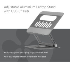 CLUB3D Verstelbare aluminium laptopstandaard met USB-C®-hub - Afbeelding 3