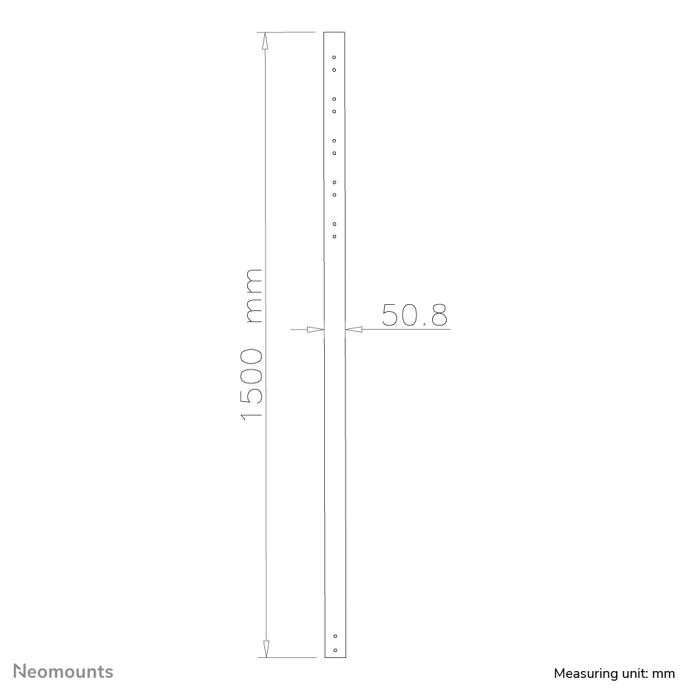 Neomounts FPMA-CP150 Verlengbuis TV-beugel plafond - h 150 cm - Afbeelding 4