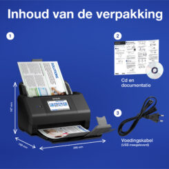 Epson WorkForce ES-580W, A4 automatische duplexscanner met Wi-Fi en gebruiksvriendelijk touchscreen - Afbeelding 24