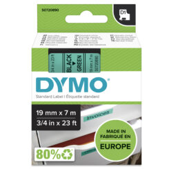 DYMO originele D1 labels | Zwarte Tekst op Groen Label | 19 mm x 7 m | zelfklevende etiketten voor de LabelManager labelprinter | gemaakt in Europa - Afbeelding 2