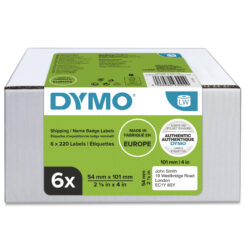DYMO originele LabelWriter grote verzendlabels/naamkaarten | 54 mm x 101 mm | 6 rollen met elk 220 labels (1320 zelfklevende etiketten) | Geschikt voor de LabelWriter labelprinters | Gemaakt in Europa - Afbeelding 2