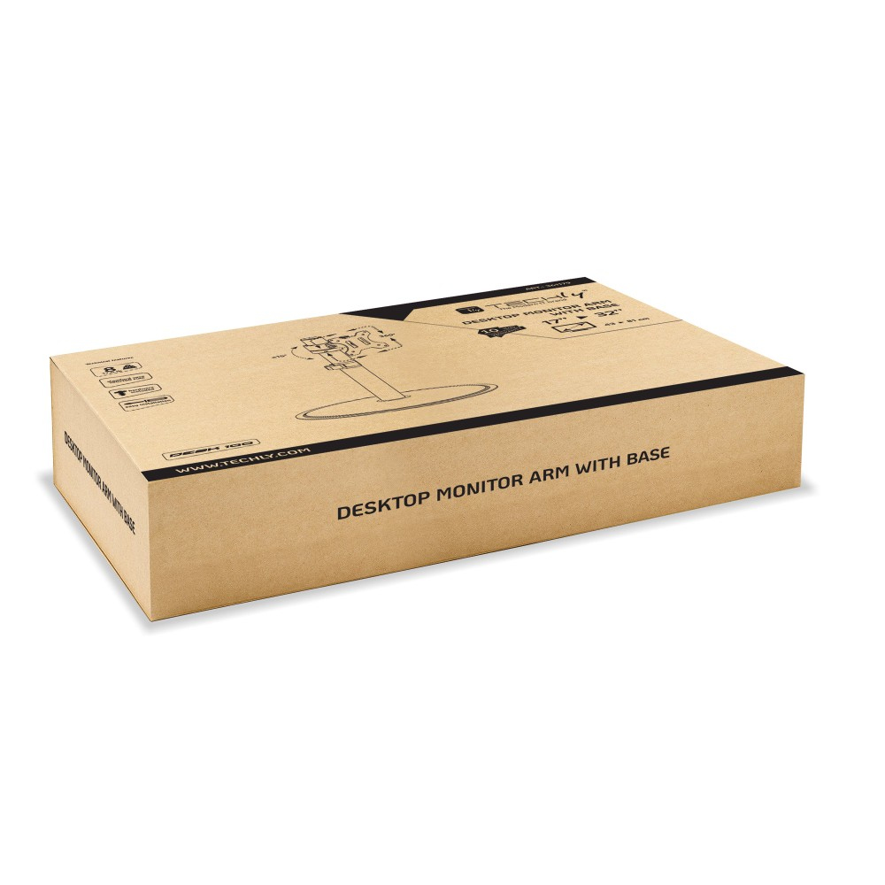 Techly ICA-LCD 401 flat panel bureau steun 81,3 cm (32") Zwart - Afbeelding 3