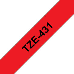 Brother TZE-431 labelprinter-tape Zwart op rood - Afbeelding 2