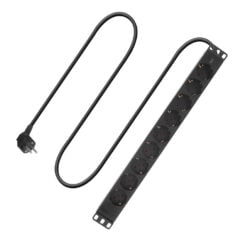 ACT Stekkerdoos PDU 19" CEE7/7 9-voudig type F, 3m H05VV-F 3G1.5