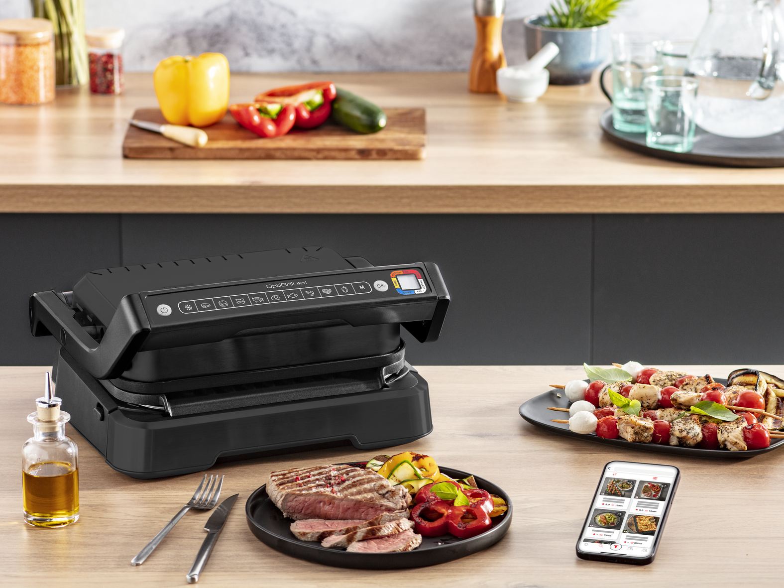 Tefal OptiGrill 4in1 OptiGrill 4-in-1 GC7748 intelligent grill voor complete maaltijden zwart - Afbeelding 15