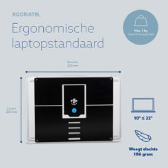R-Go Tools Laptopstandaard R-Go Riser Attachable, verstelbaar, geintegreerd met je laptop, aluminium, zwart - Afbeelding 10
