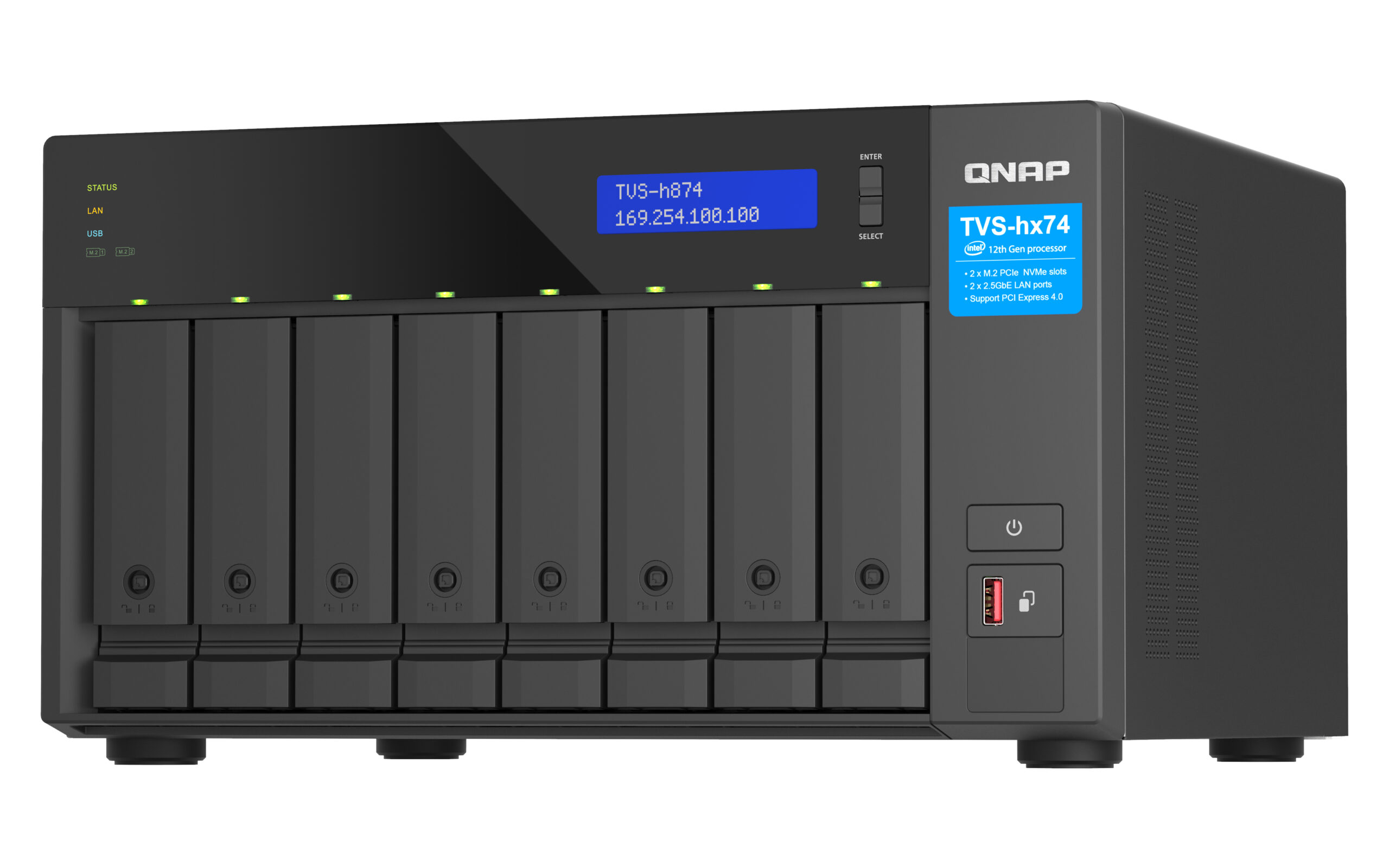QNAP TVS-H874T-I9-64G data-opslag-server NAS Tower Intel® Core™ i9 64 GB DDR4 0 TB QNAP QTS Zwart - Afbeelding 7