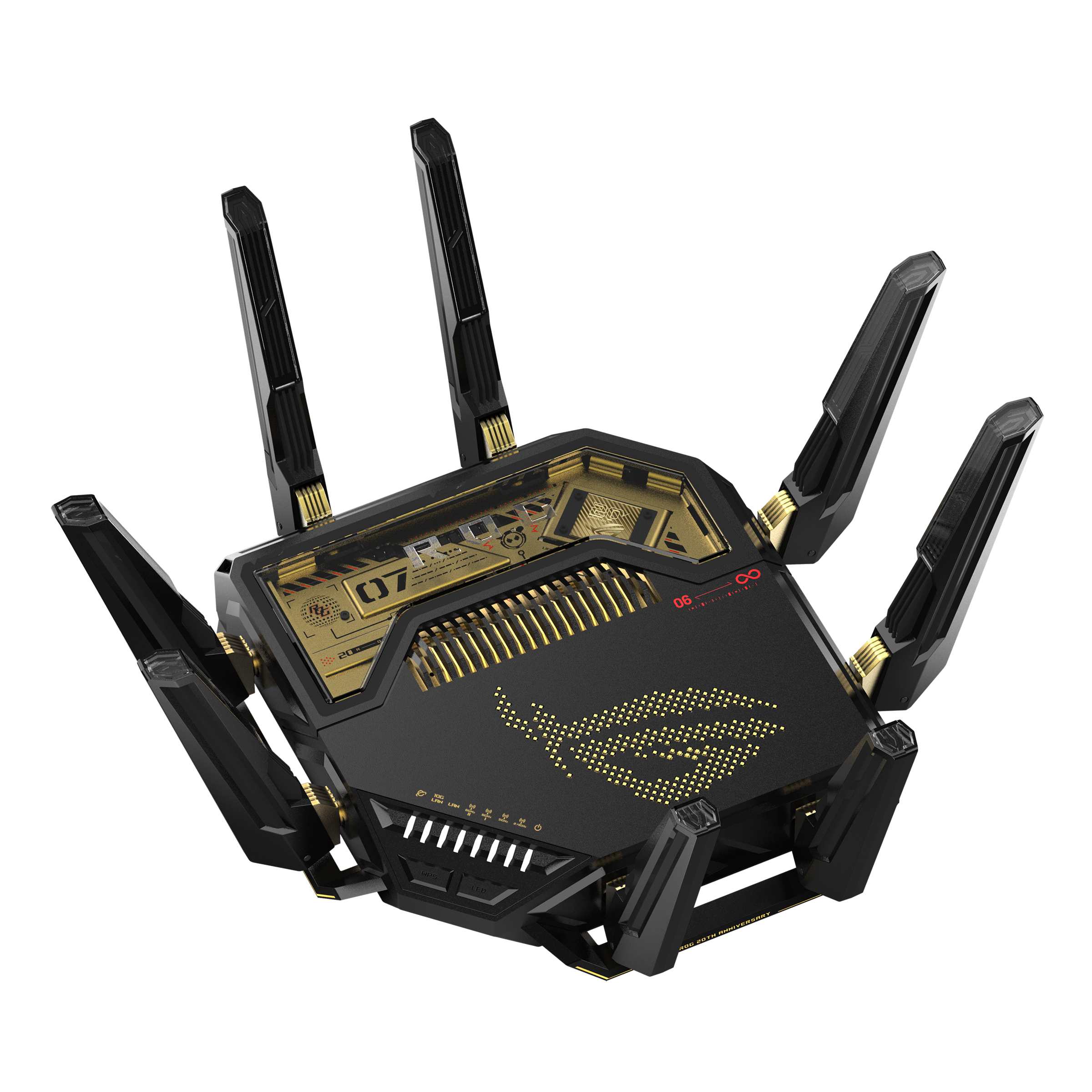 ASUS ROG Rapture GT-BE98 draadloze router 10 Gigabit Ethernet Quad-band (2.4 GHz / 5 GHz-1 / 5 GHz-2 / 6 GHz) Zwart - Afbeelding 5