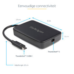 StarTech.com Thunderbolt 3 naar Thunderbolt 2 Adapter, TB3 Laptop naar TB2 Schermen & Apparatuur, Thunderbolt 2 20Gbps of Thunderbolt 1 10Gbps Converter, Thunderbolt 3 Gecertificeerd, Windows/Mac - Afbeelding 9