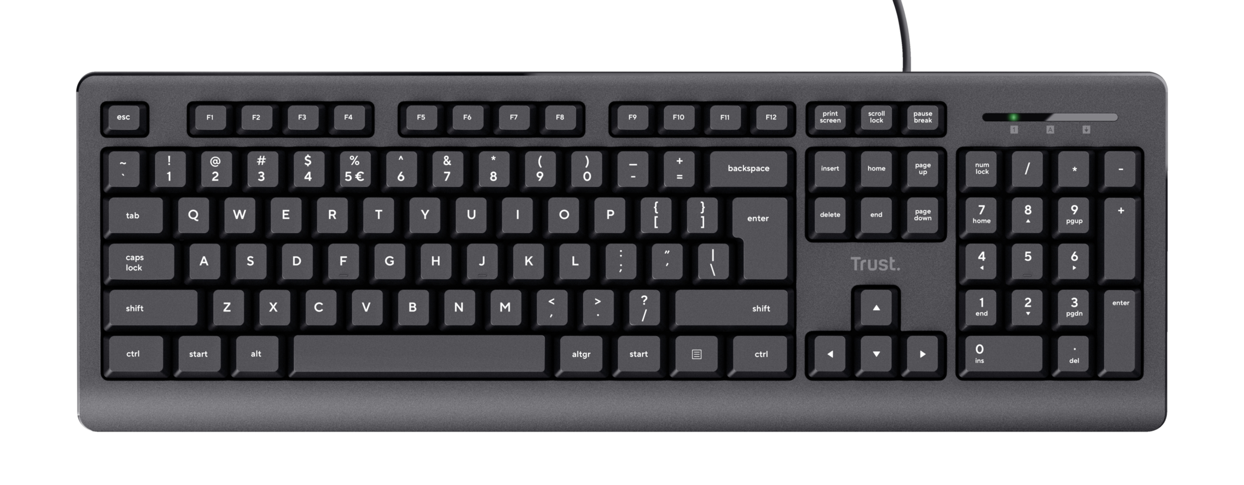 Trust TK-150 Toetsenbord - Bedraad toetsenbord – QWERTY US-indeling – Full-size toetsenbord – Business Model - Zwart - Afbeelding 4